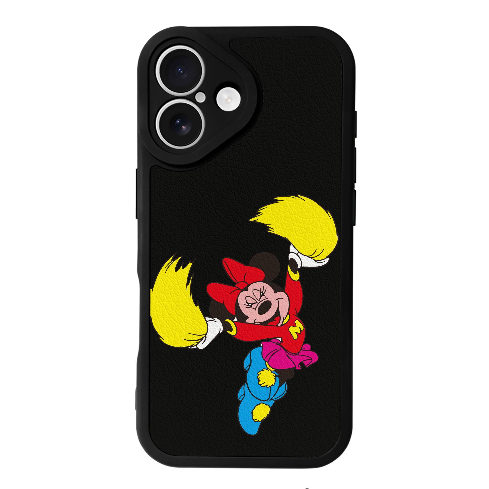 （画像用） ミッキーマウス Mickey Mouse 【iPhone 16シリーズ対応】シリコンスマホケース（レザー調） 材質：シリコン